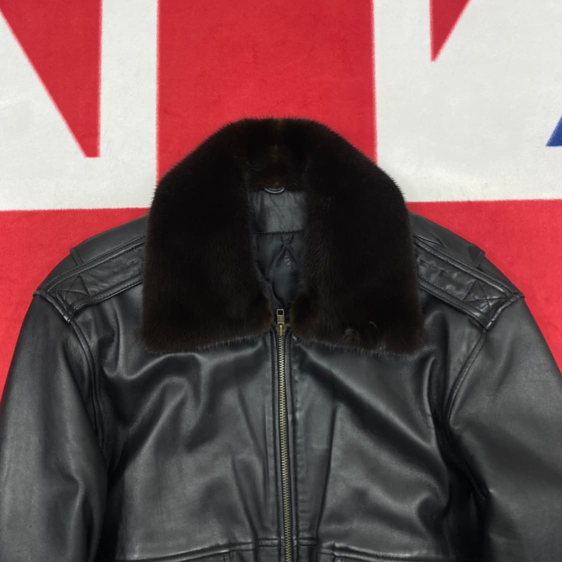 빈티지 리얼레더 밍크퍼 A-2자켓 실측 M -L  상품이미지2