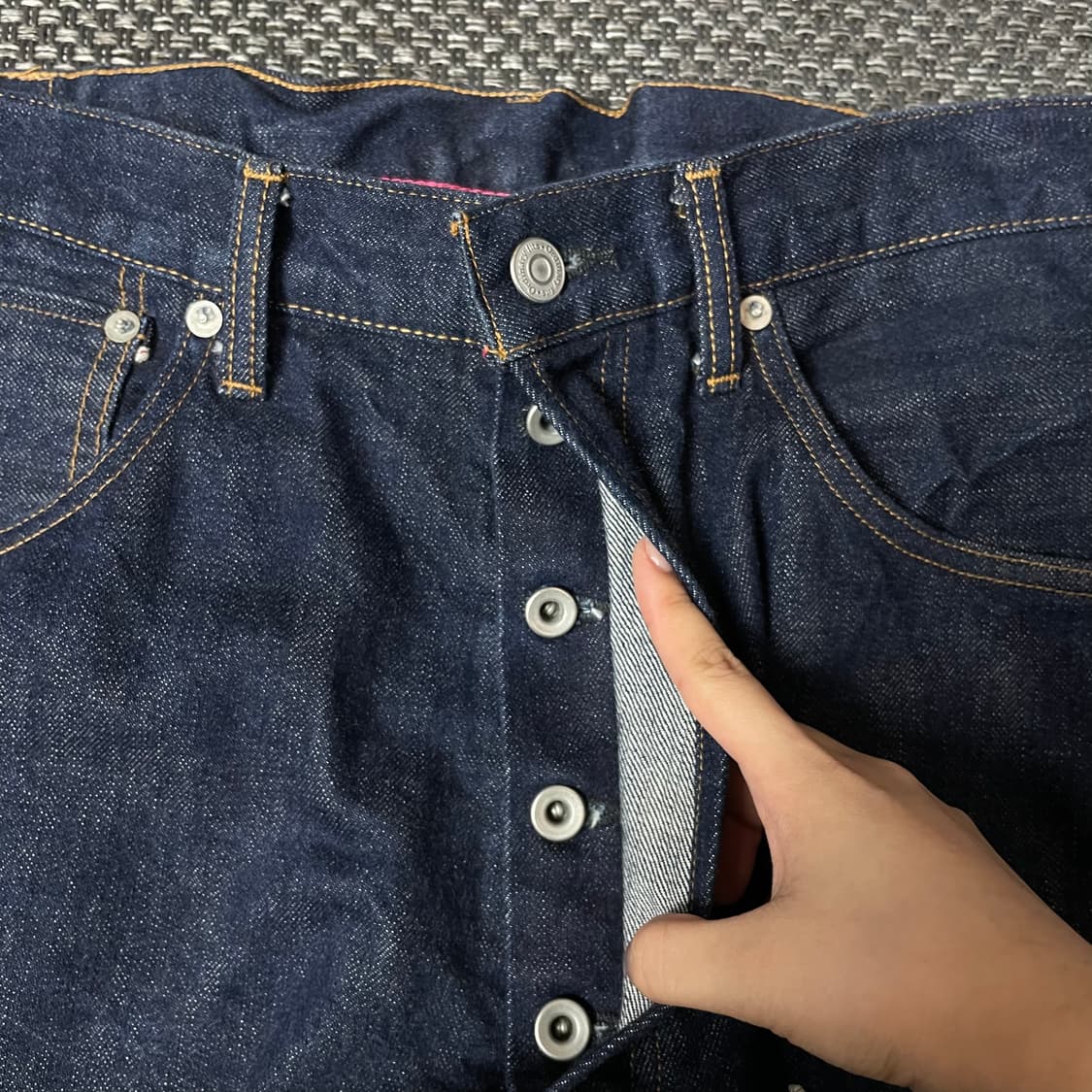 (36) 오디너리핏츠 진청 스티치 5버튼플라이 데님 팬츠 상품이미지4