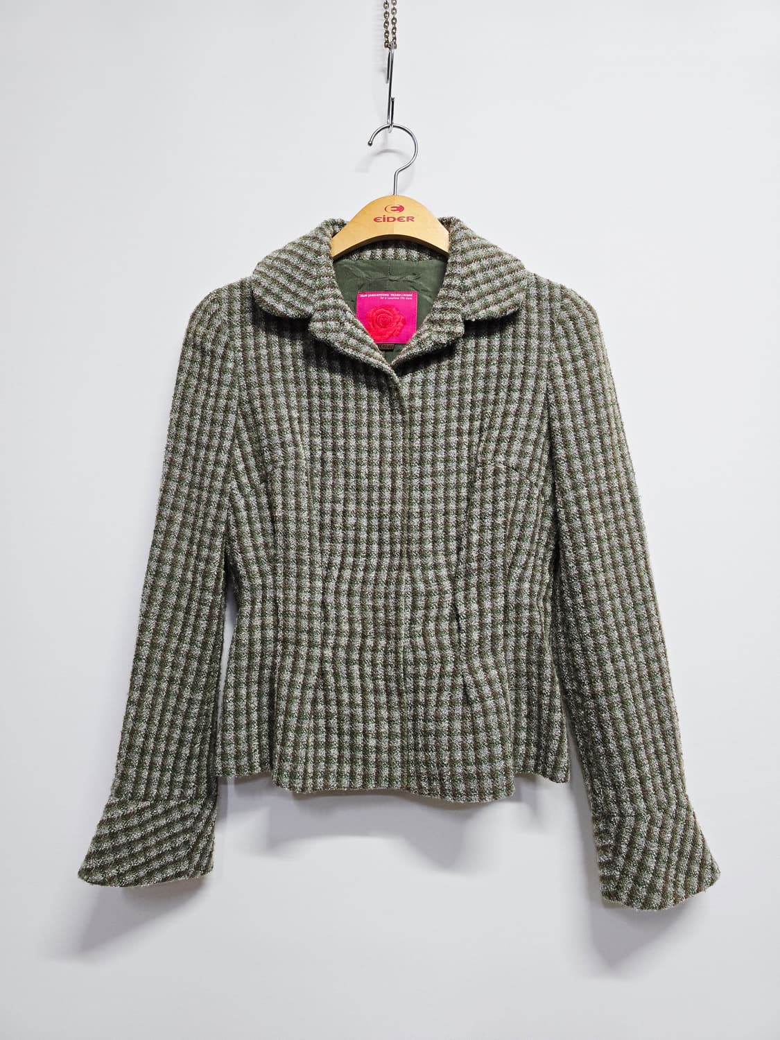 신장경 트위드 체크 패턴 여성 자켓 상품이미지1