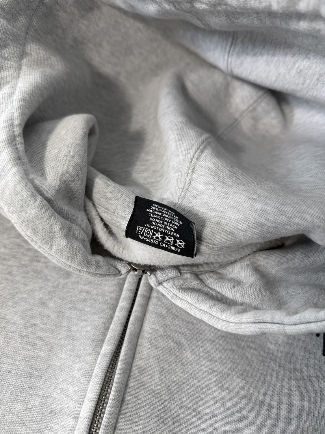 스투시 00‘s 루즈핏 빅스탁로고 애쉬헤더 후드집업 상품이미지5