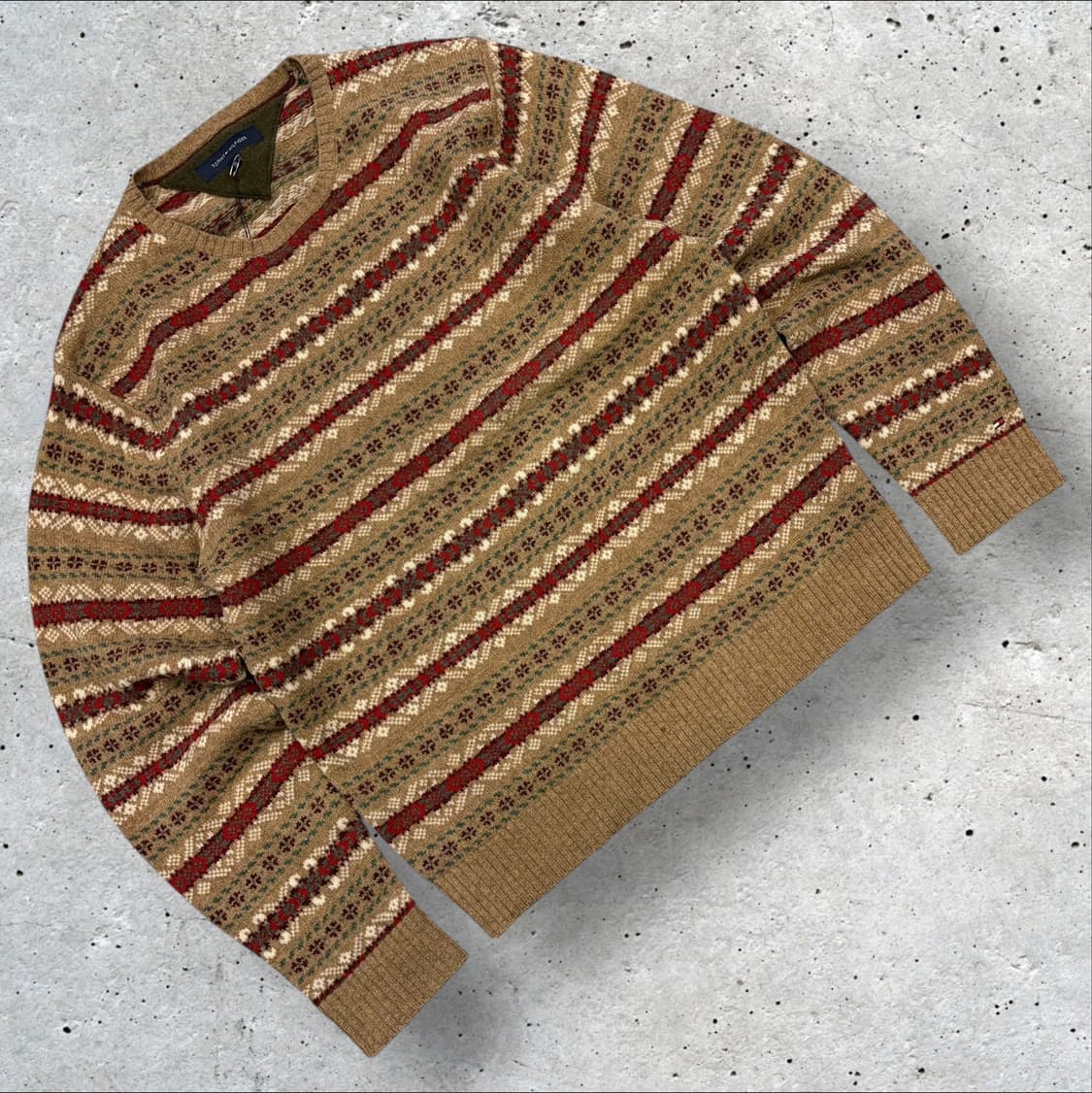 [XL] 타미힐피거 아가일 패턴 니트 브라운 B707 상품이미지1