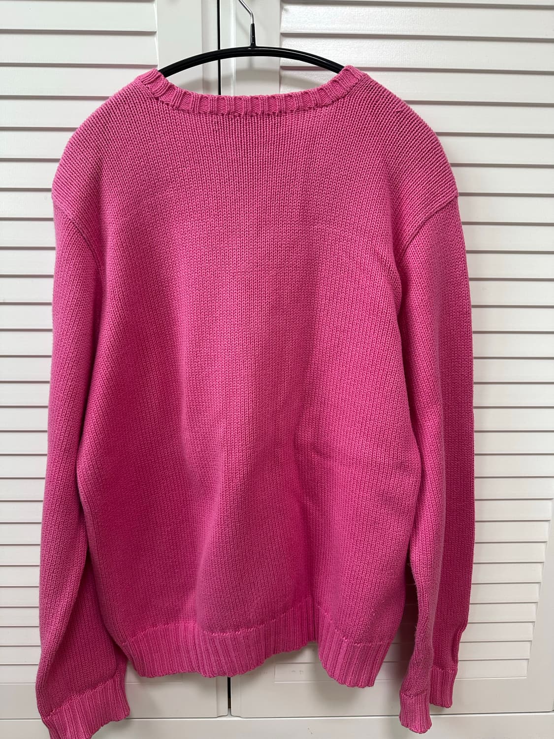 폴로 브이넥 핑크 니트 상품이미지4