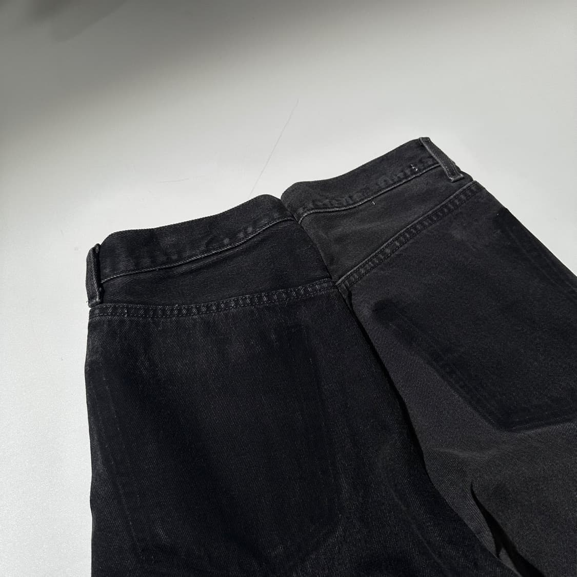 나나서카 버티컬리 컷 프린지 와이드 데님 팬츠 상품이미지5