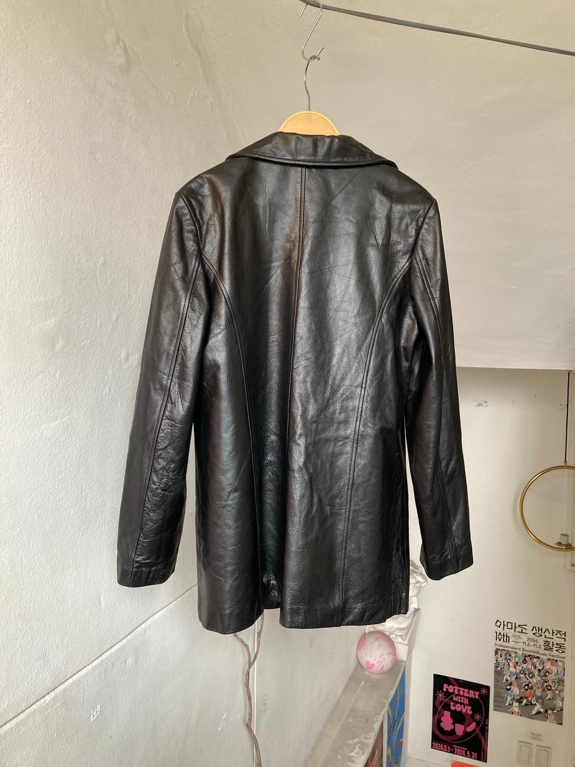 소가죽 싱글버튼 레더 자켓 상품이미지5