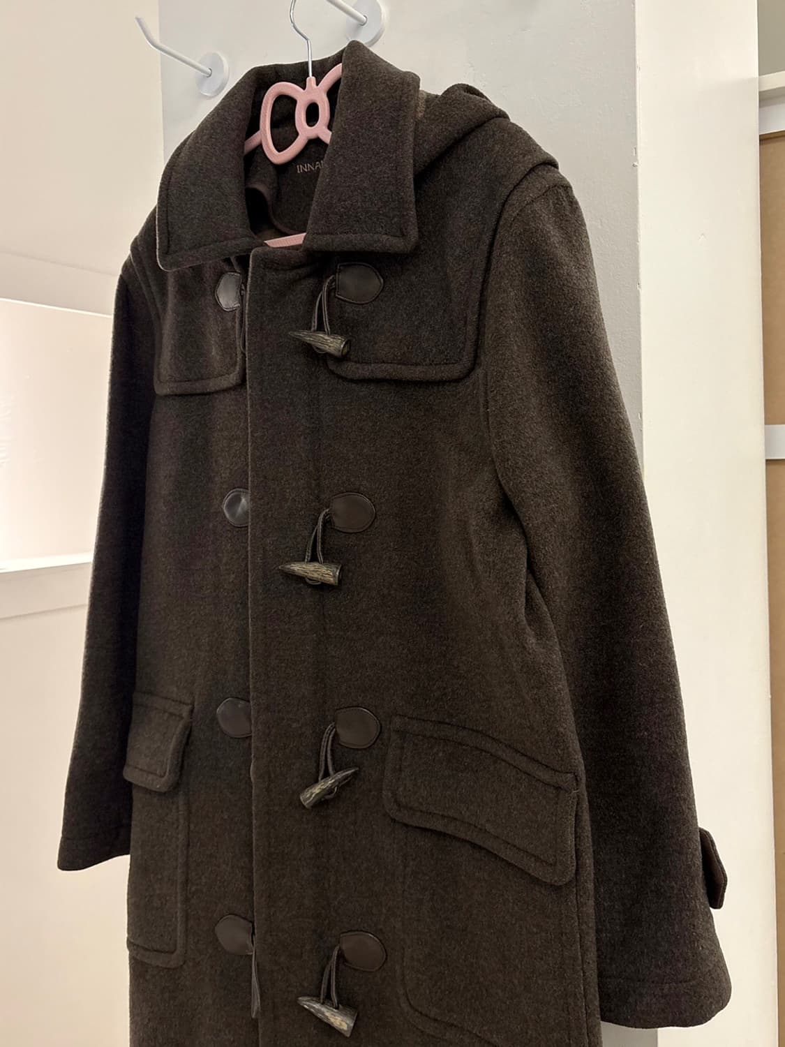 빈티지 브라운 떡볶이 안감체크 코트 상품이미지3