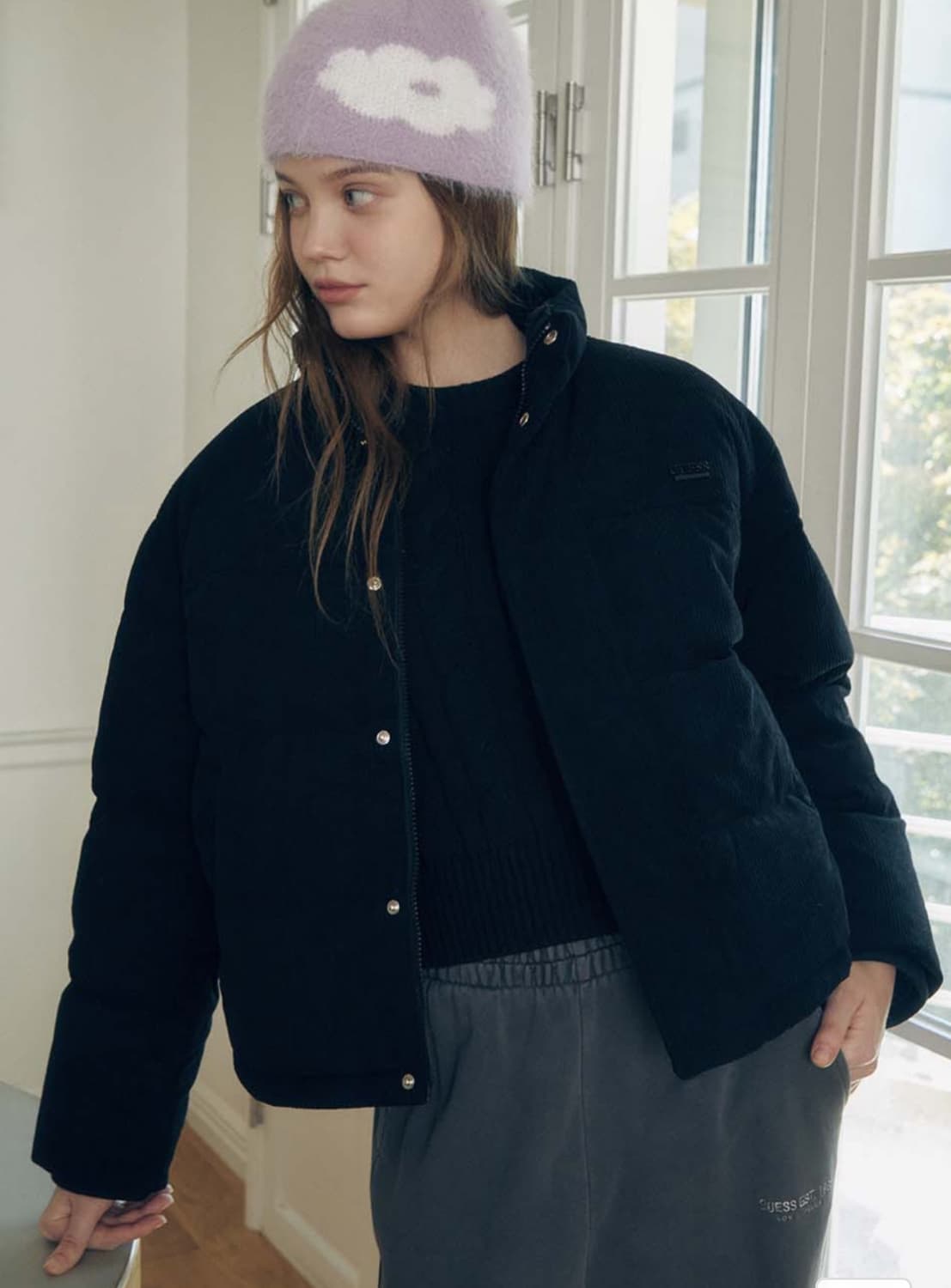 게스 남여공용 코듀로이 패딩 상품이미지1