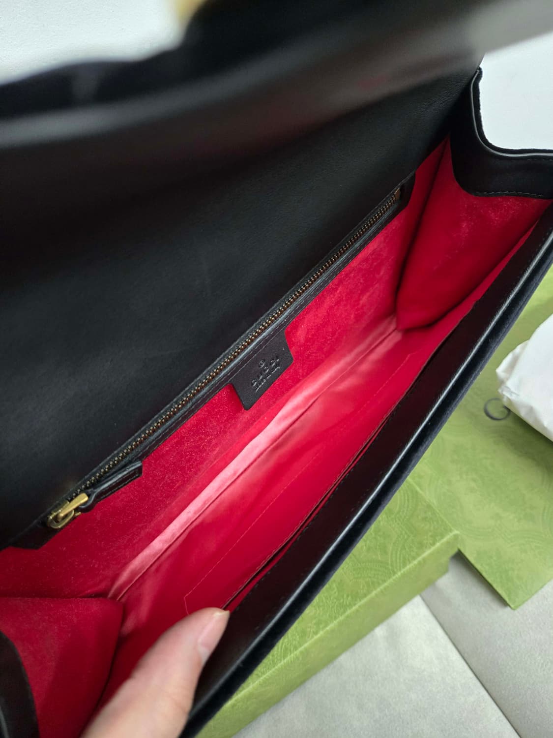 [보증서 정품] 구찌 마몬트 플랩 벨벳 클러치백 상품이미지2