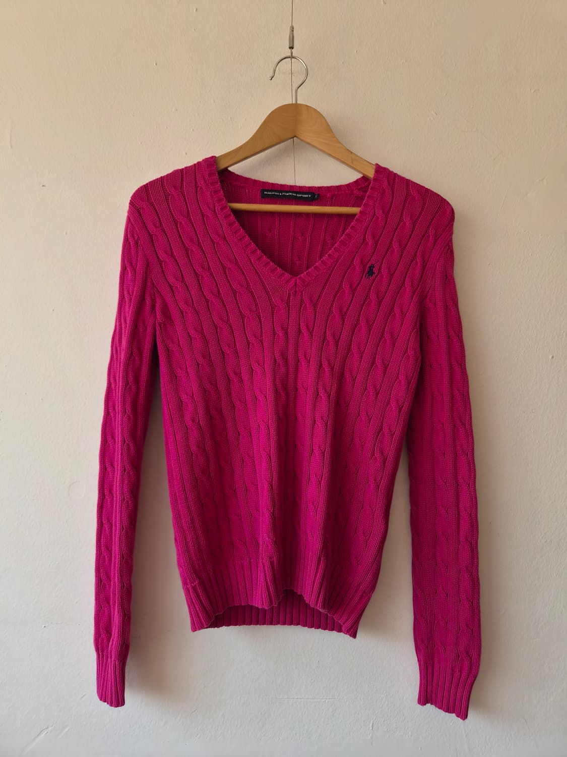 랄프로렌스포츠 여성 브이넥케이블니트 S사이즈 상품이미지2