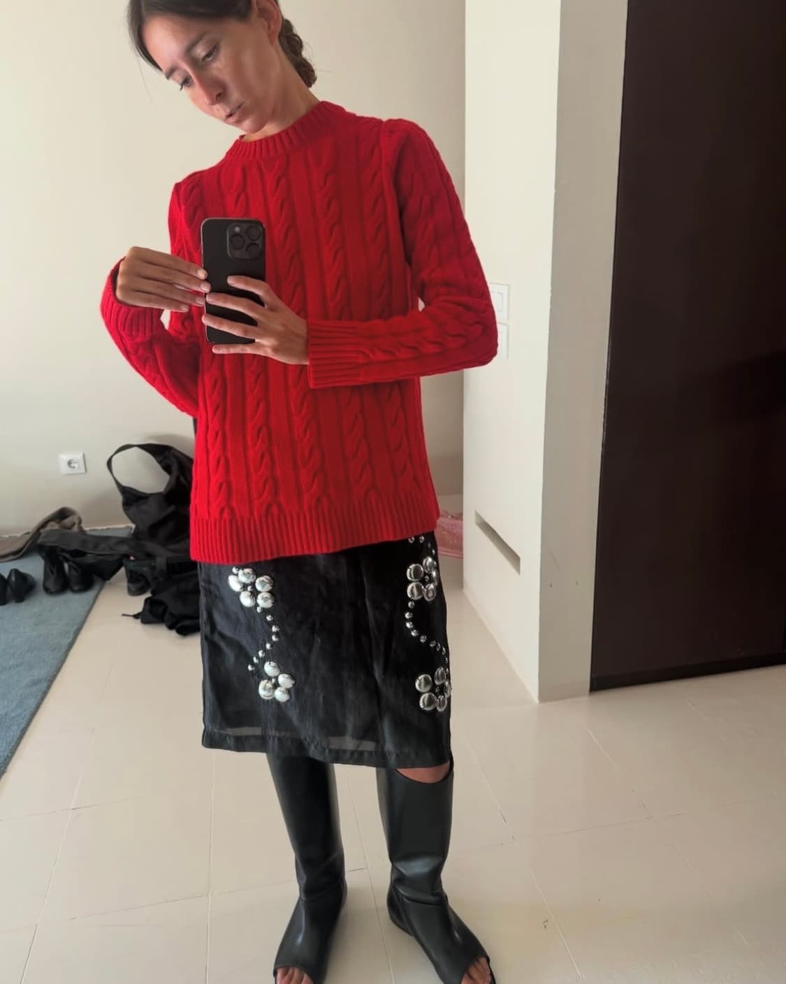 [S]기마구아스 Claude 스터드 스커트/블랙 상품이미지4