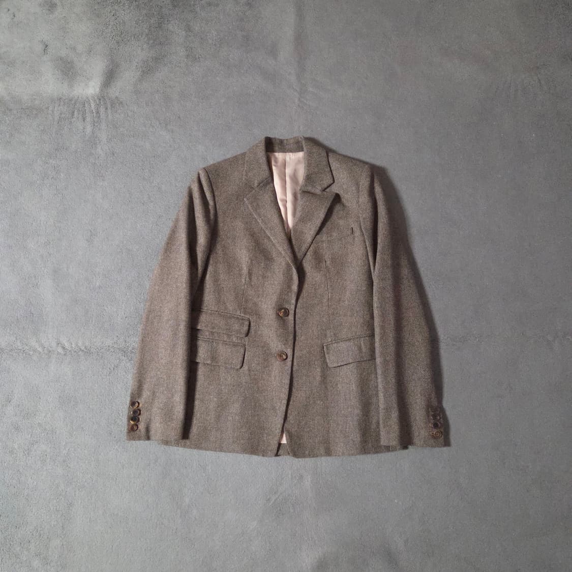 프론트로우 체크 캐시미어 블렌드 테일러드 블레이저 자켓 2 라이트브라운 상품이미지5