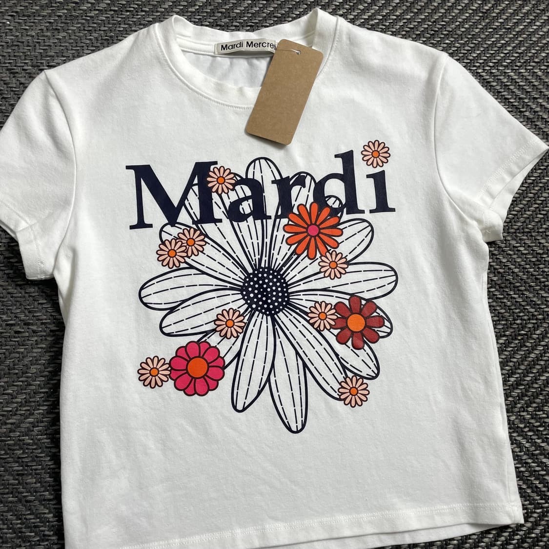 마르디 메크르디 플로럴 로고 크롭 반팔 티셔츠o 4435 상품이미지2