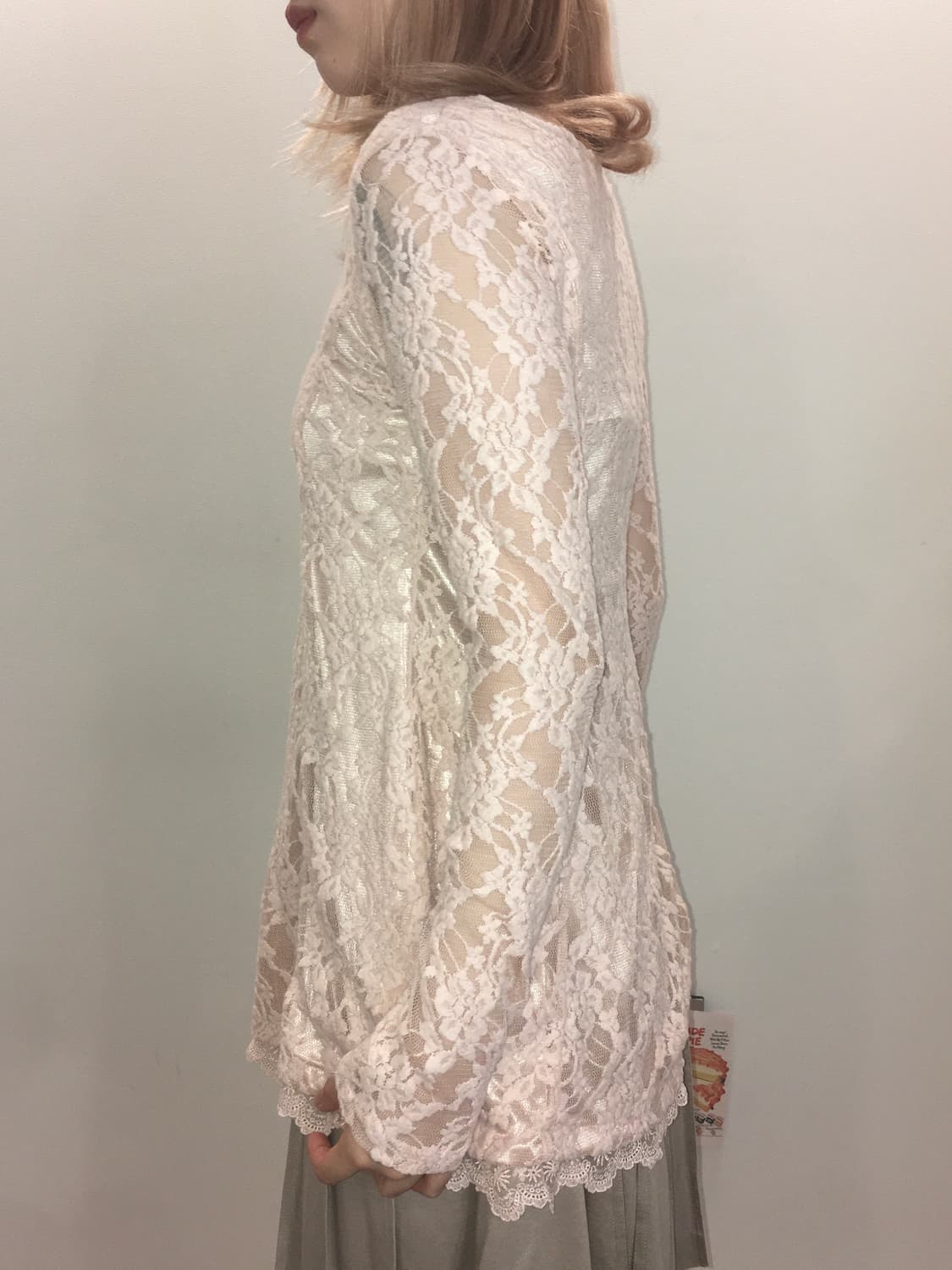 jpn vintage pink lace blouse 상품이미지5