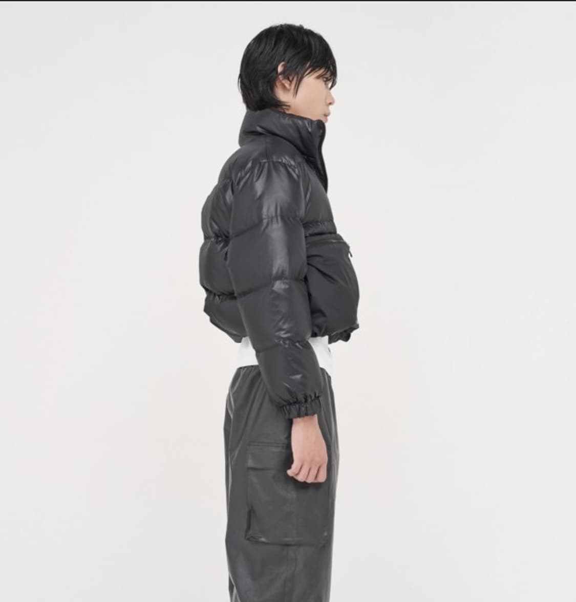 마뗑킴 빅포켓 크롭 패딩 블랙 상품이미지2