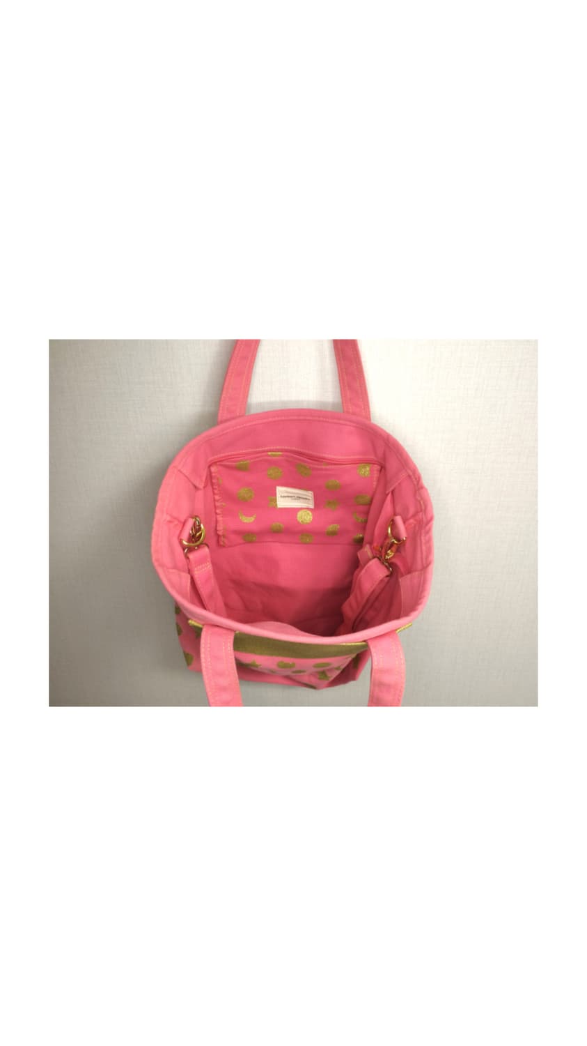 츠모리치사토 핑크 골드 별 무늬 토트백 크로스백 상품이미지4