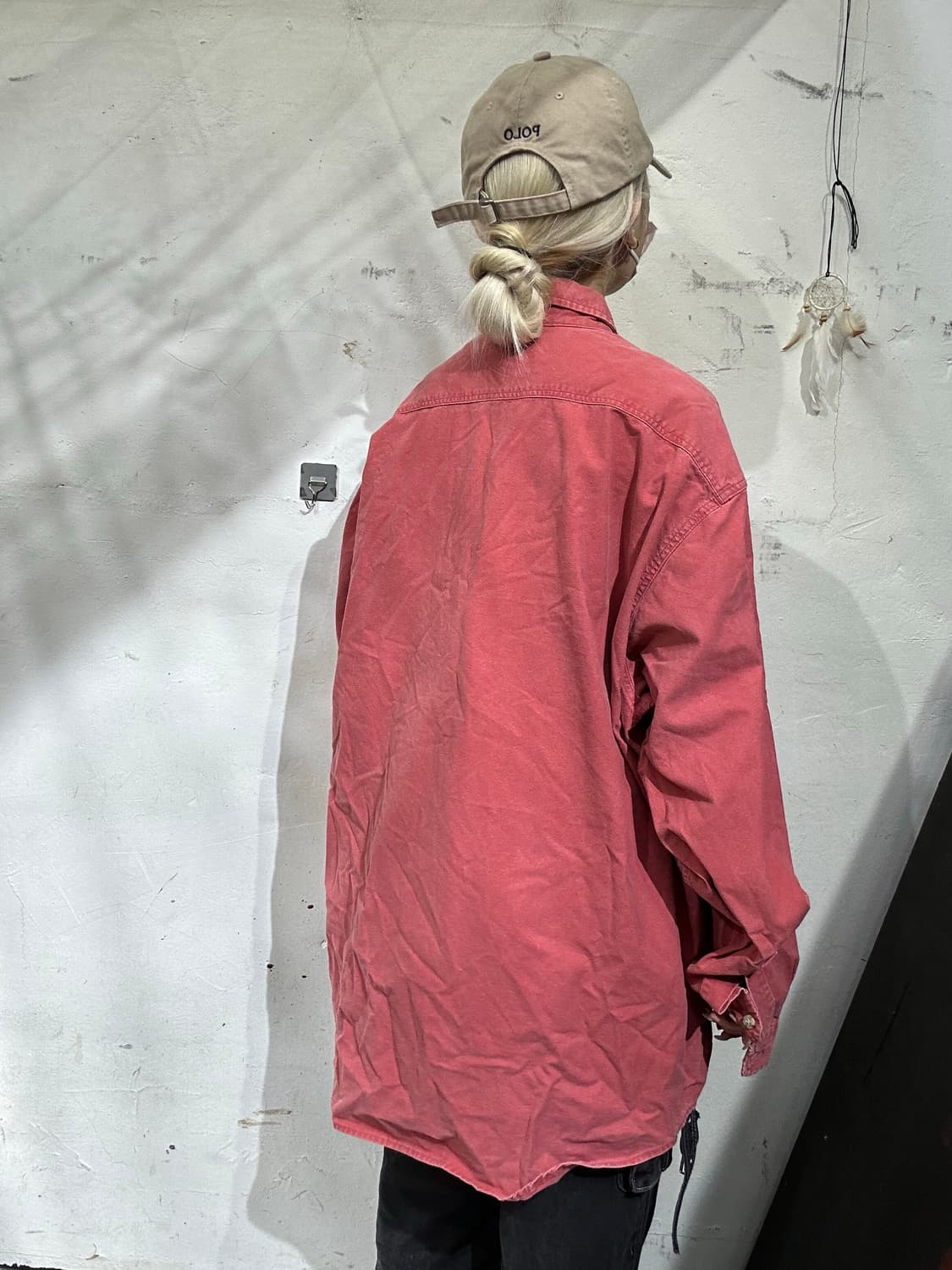 칼하트 핑크 솔리드 오버핏 워크 셔츠 상품이미지3