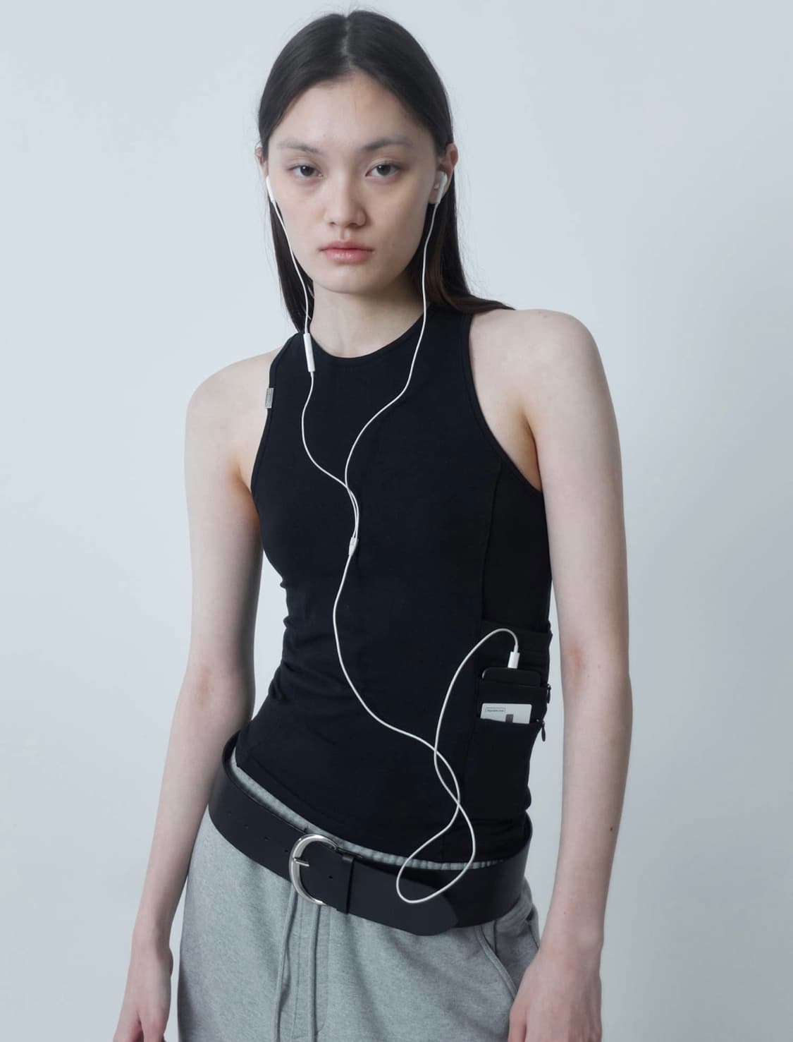 세릭 COW SKIN WIDE BELT-BLACK 상품이미지2