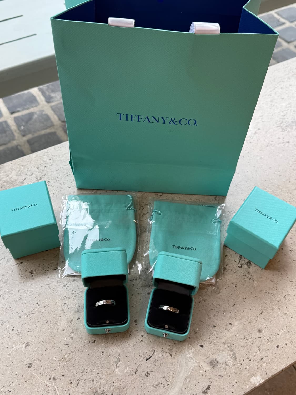 TIFFANY&CO 티파니앤코 3 다이아몬드 밴드링 #9.5 상품이미지1