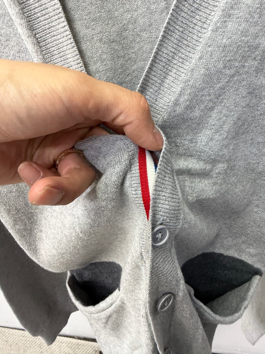 정품) 아디다스 여성 회색 가디건 S 상품이미지4