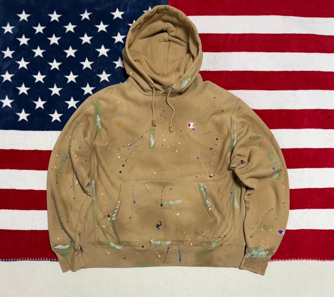 챔피온후드티 빈티지페인팅커스텀  champion reverse weave 상품이미지1