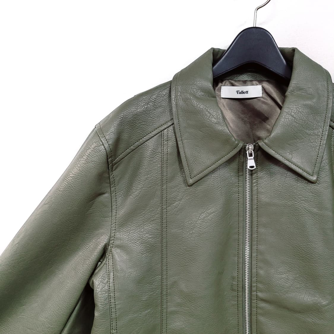Fallett 팔렛 그린 크렉 레더 자켓 상품이미지4