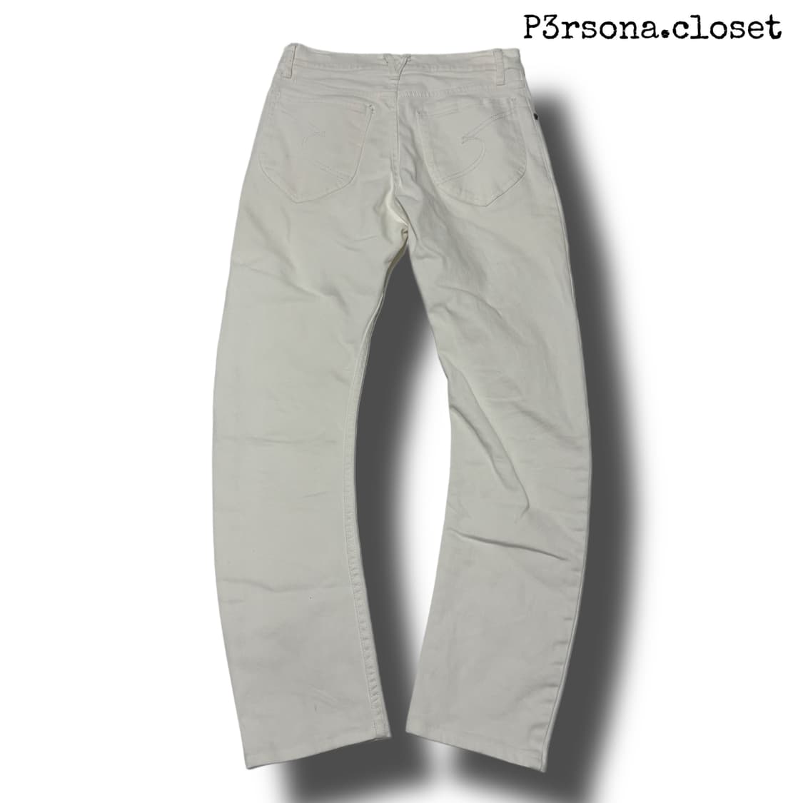 Semantic design white curved pants 상품이미지2