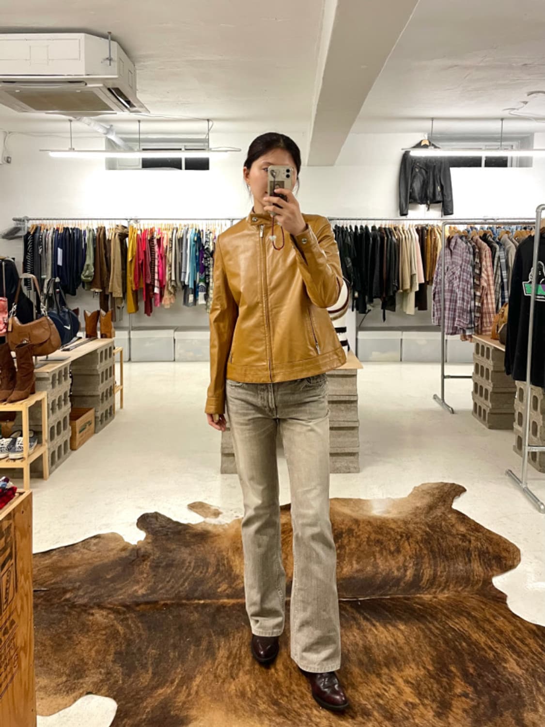 VTG leather rider jacket 소가죽 싱글라이더 자켓 상품이미지3