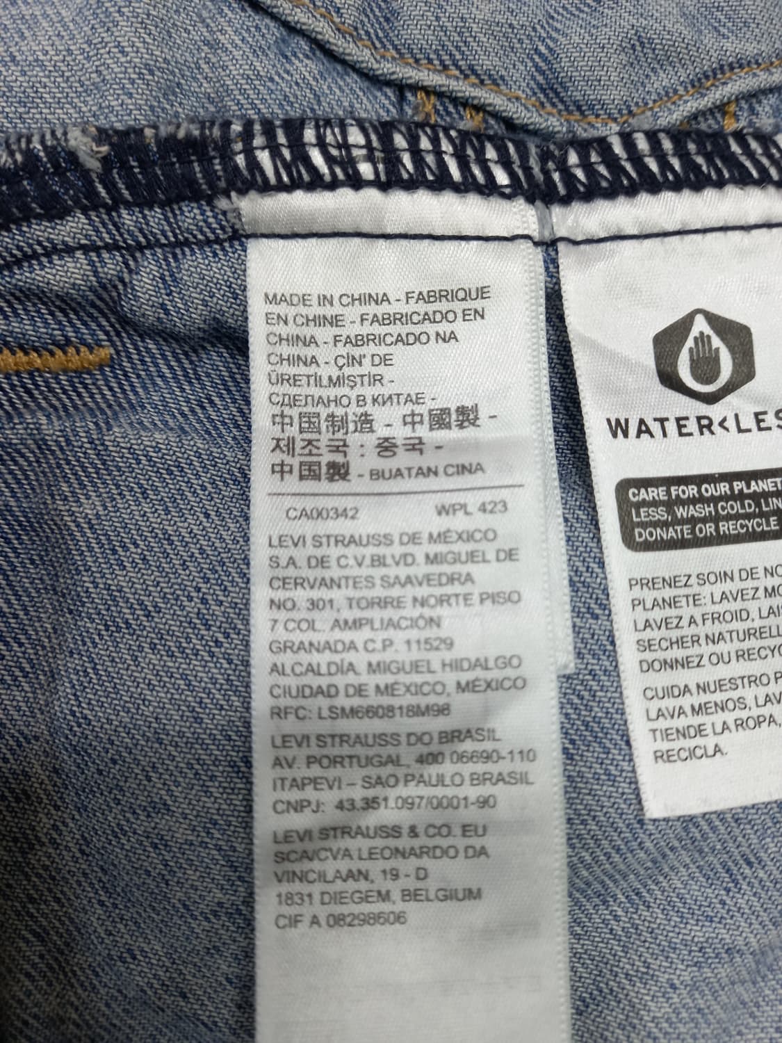 S85 리바이스 Primium 리오셀21% 데님자켓 연청 S-204 상품이미지7