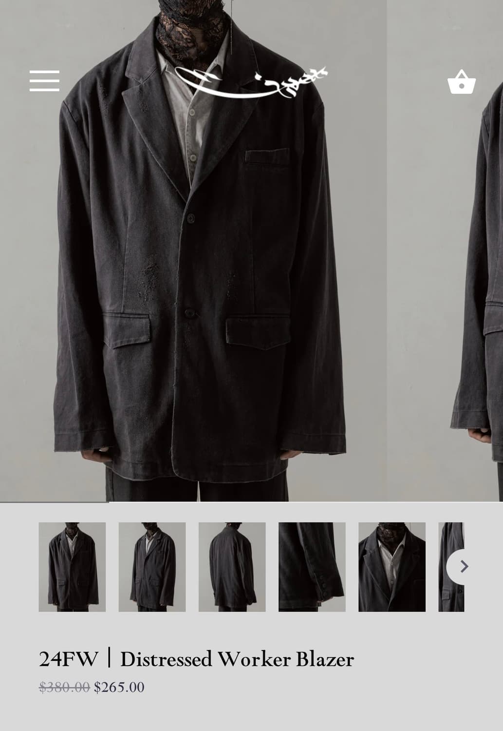 professor.E Distressed Worker Blazer 상품이미지1