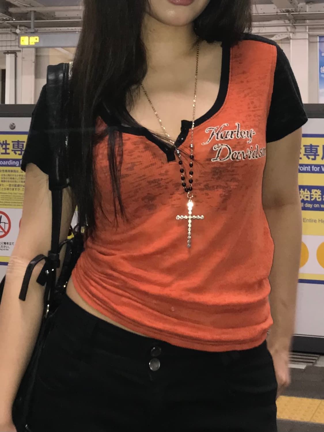 Harley davidson 레글런 헨리넥 티셔츠 상품이미지5