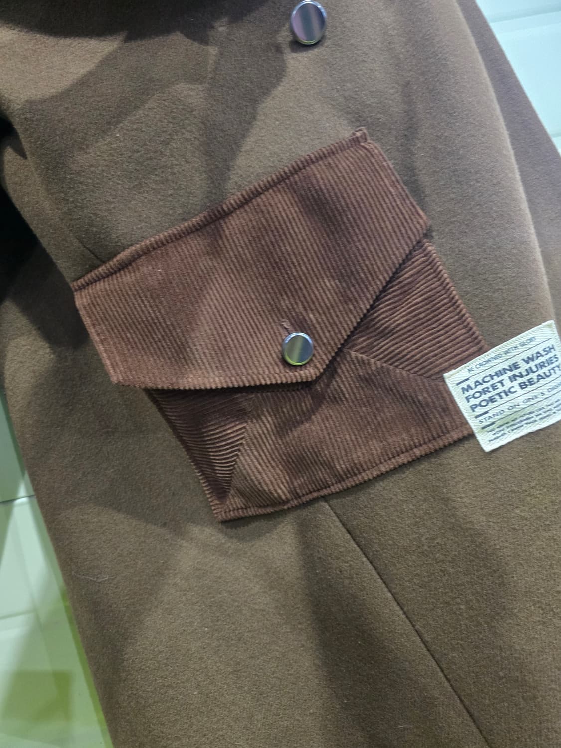 브라운 더블 울 롱 코트 상품이미지6