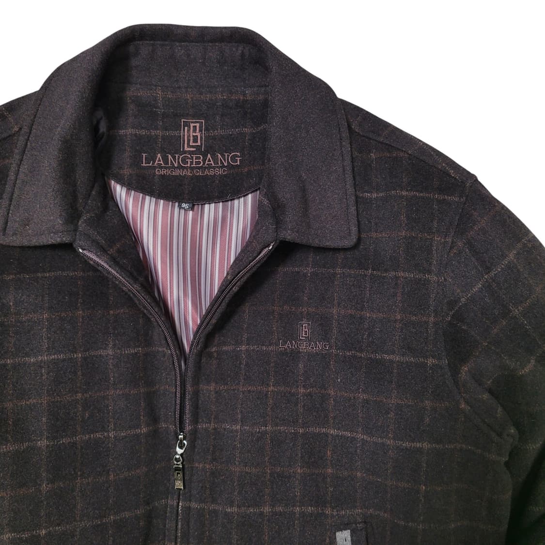 LANGBANG 랑방 빈티지 체크 점퍼 봄버 자켓 상품이미지3