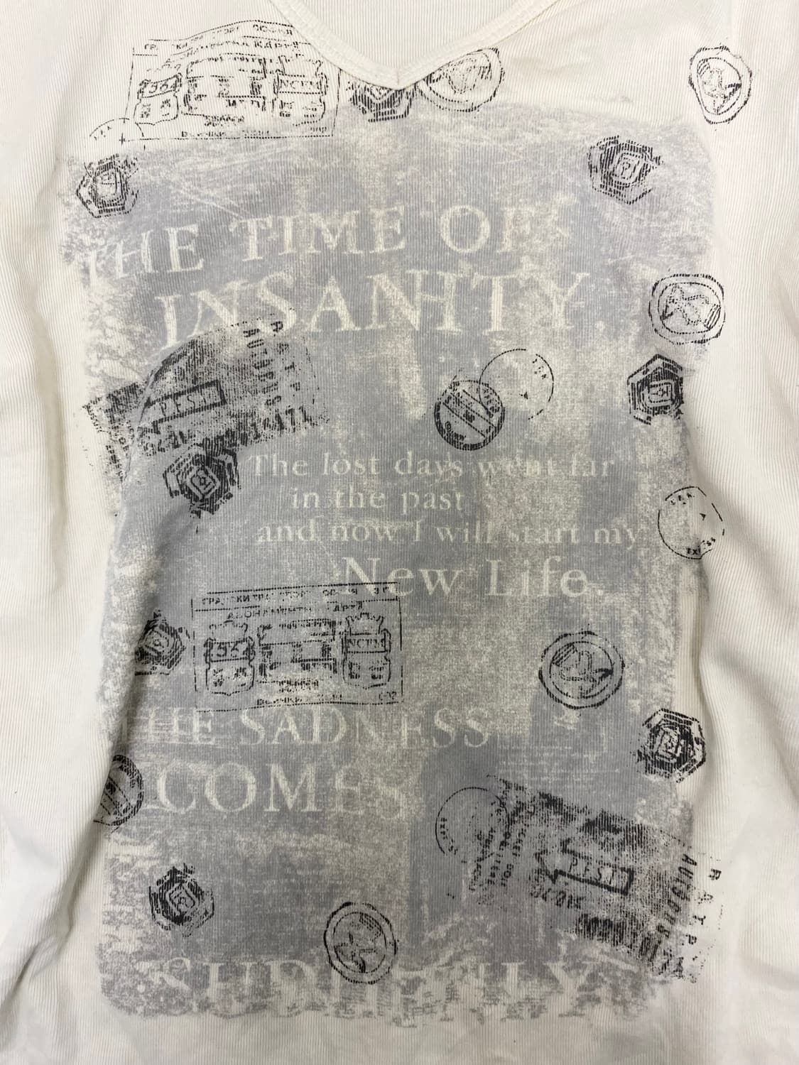 [Nicole Club For Men]Y2K Print Ivory Sle 상품이미지4