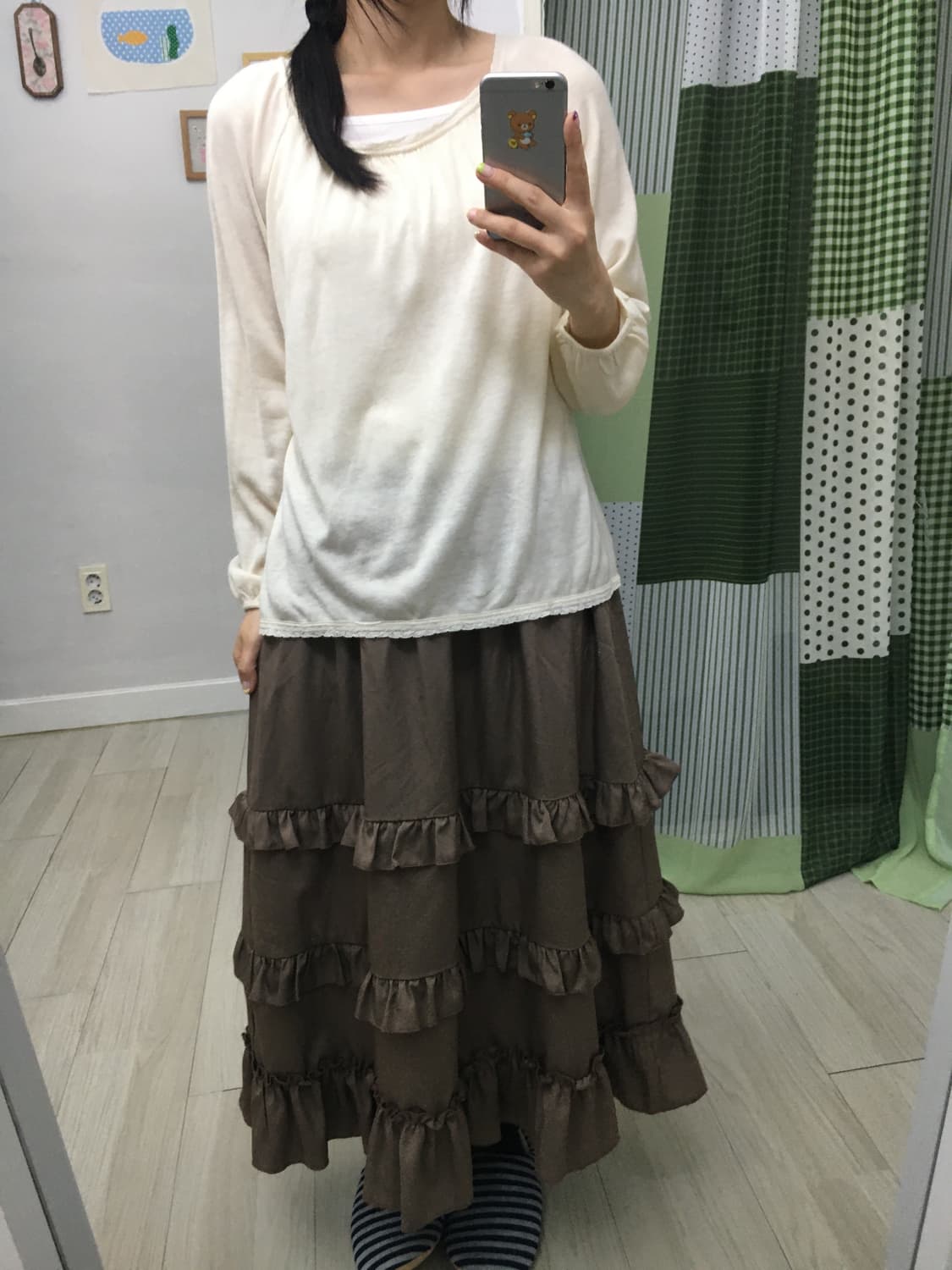 아이보리 레이스 니트 티셔츠 상품이미지2