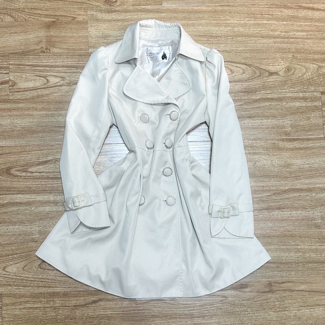 빈티지 리본 트렌치 자켓 코트 히메갸루 로걀 라떼 달천깔 양산형 발레코어 상품이미지1