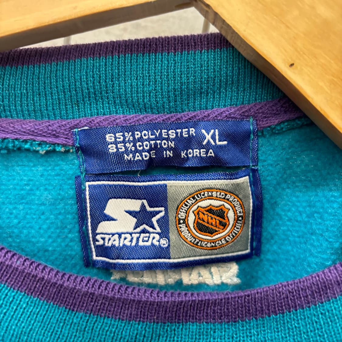 스타터 X NHL 90s 올드스쿨 산호세 샤크스 니트 XL 상품이미지7