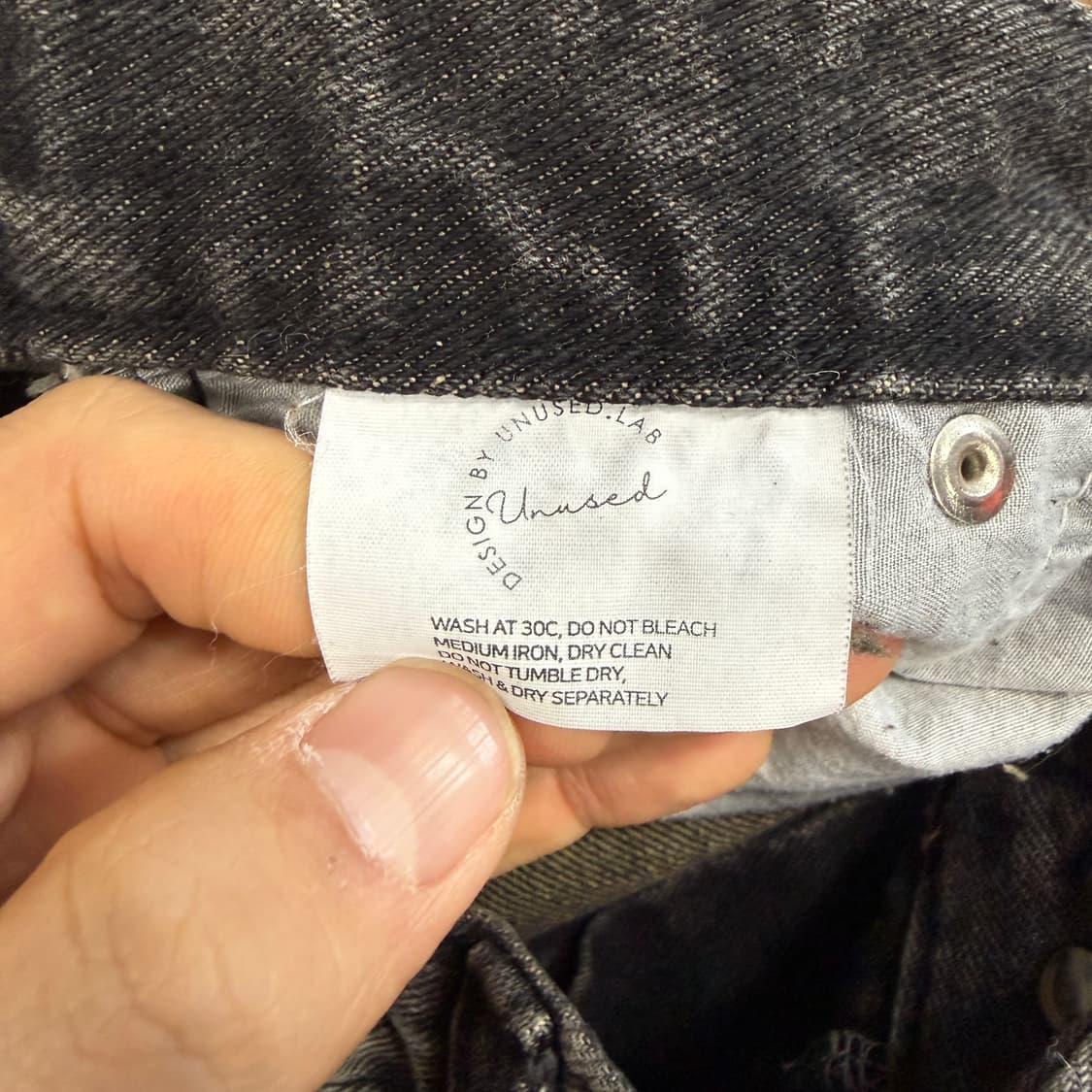 (M)언 유즈드랩 UNUSED.LAB 와이드 카고 데님팬츠 상품이미지3