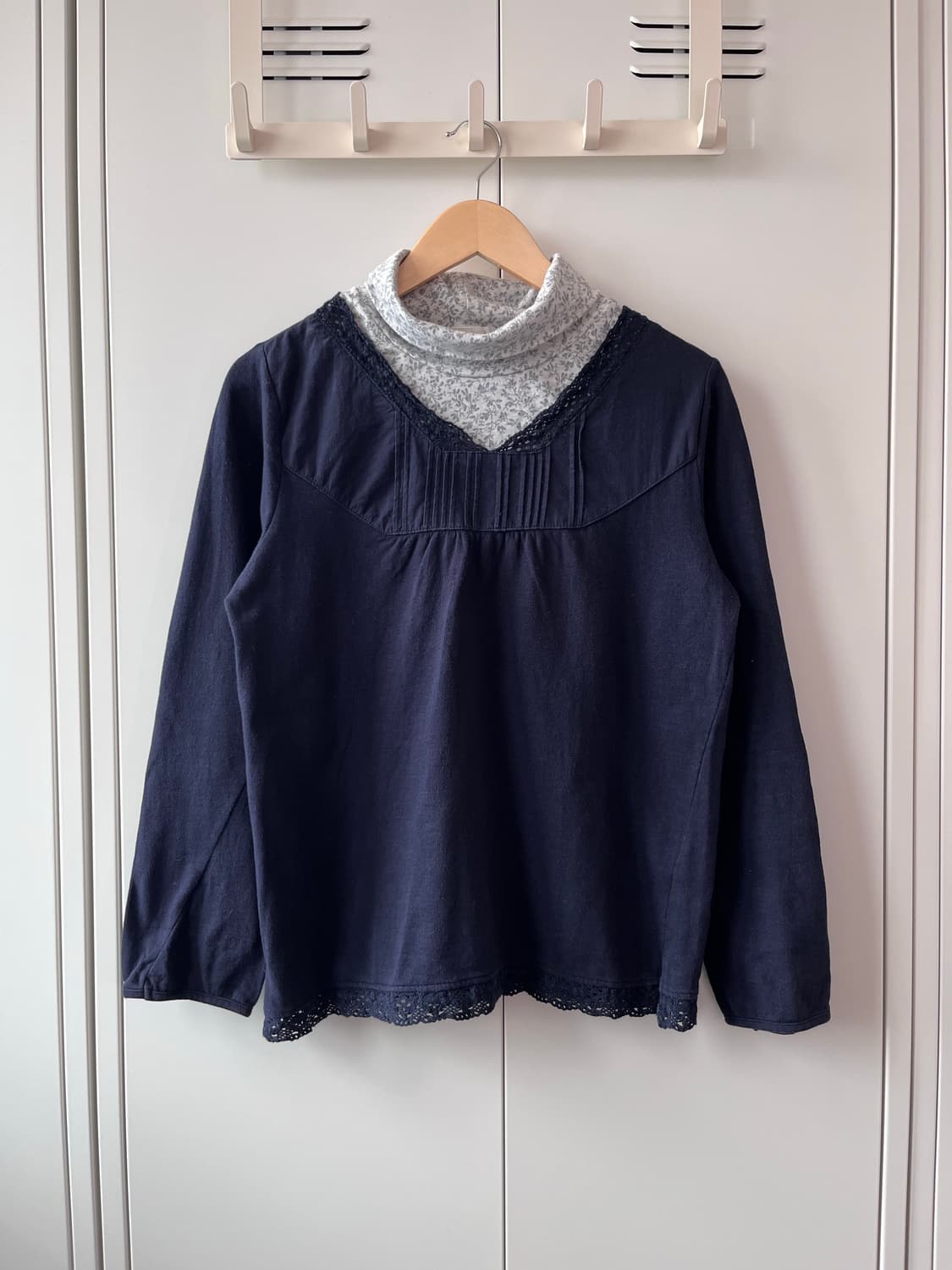 잔꽃 레이어드 목폴라 긴팔 롱 슬리브 상품이미지2