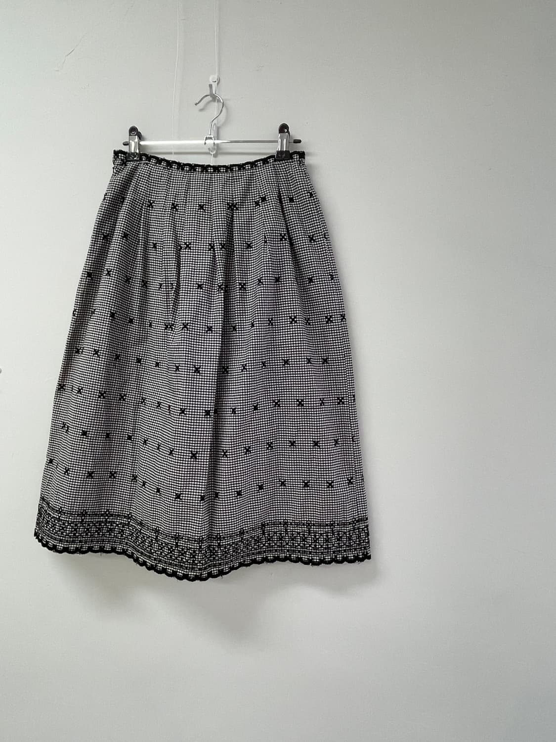 Aylesbury   블랙 화이트 체크 레이스 스커트 상품이미지1