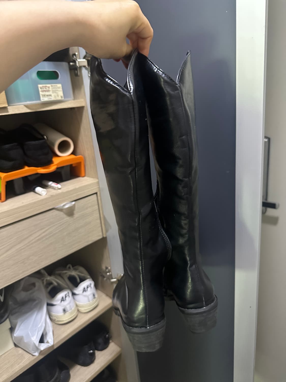 블랙 레더 웨스턴부츠 235 상품이미지5