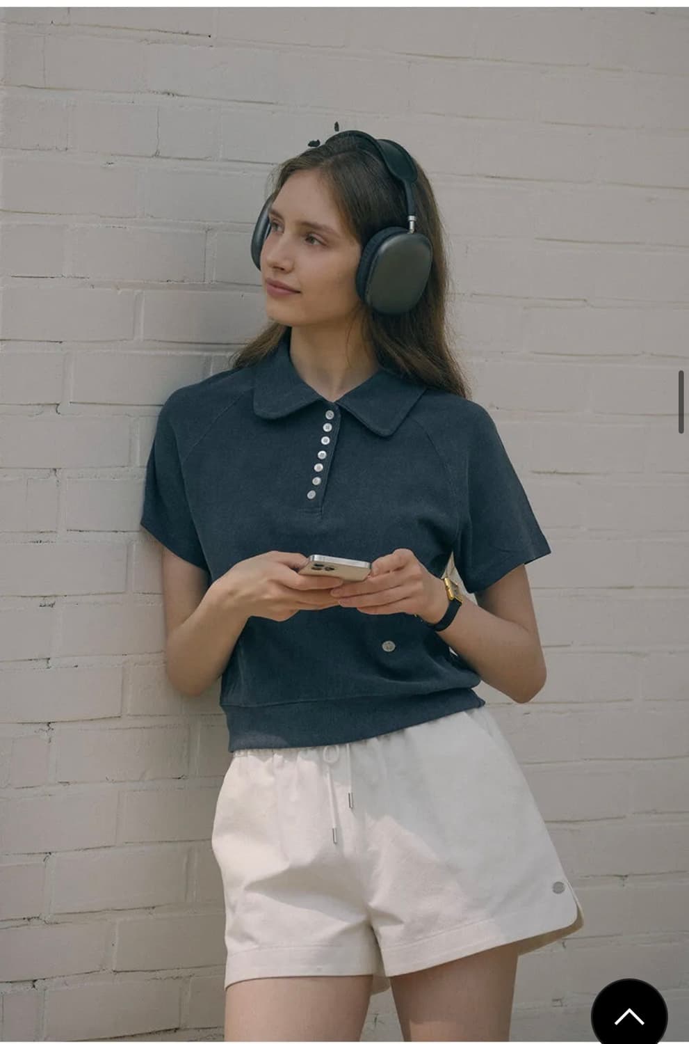 노운베러 카라 포인트 하프 스웻셔츠 피케이 크롭 반팔 티셔츠 상품이미지6