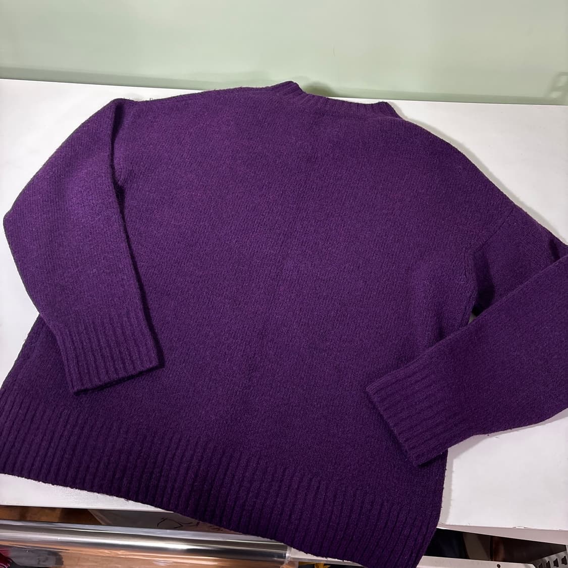 우먼M-L 마시모두띠 루즈오버핏 딥퍼플 크루넥니트 상품이미지3