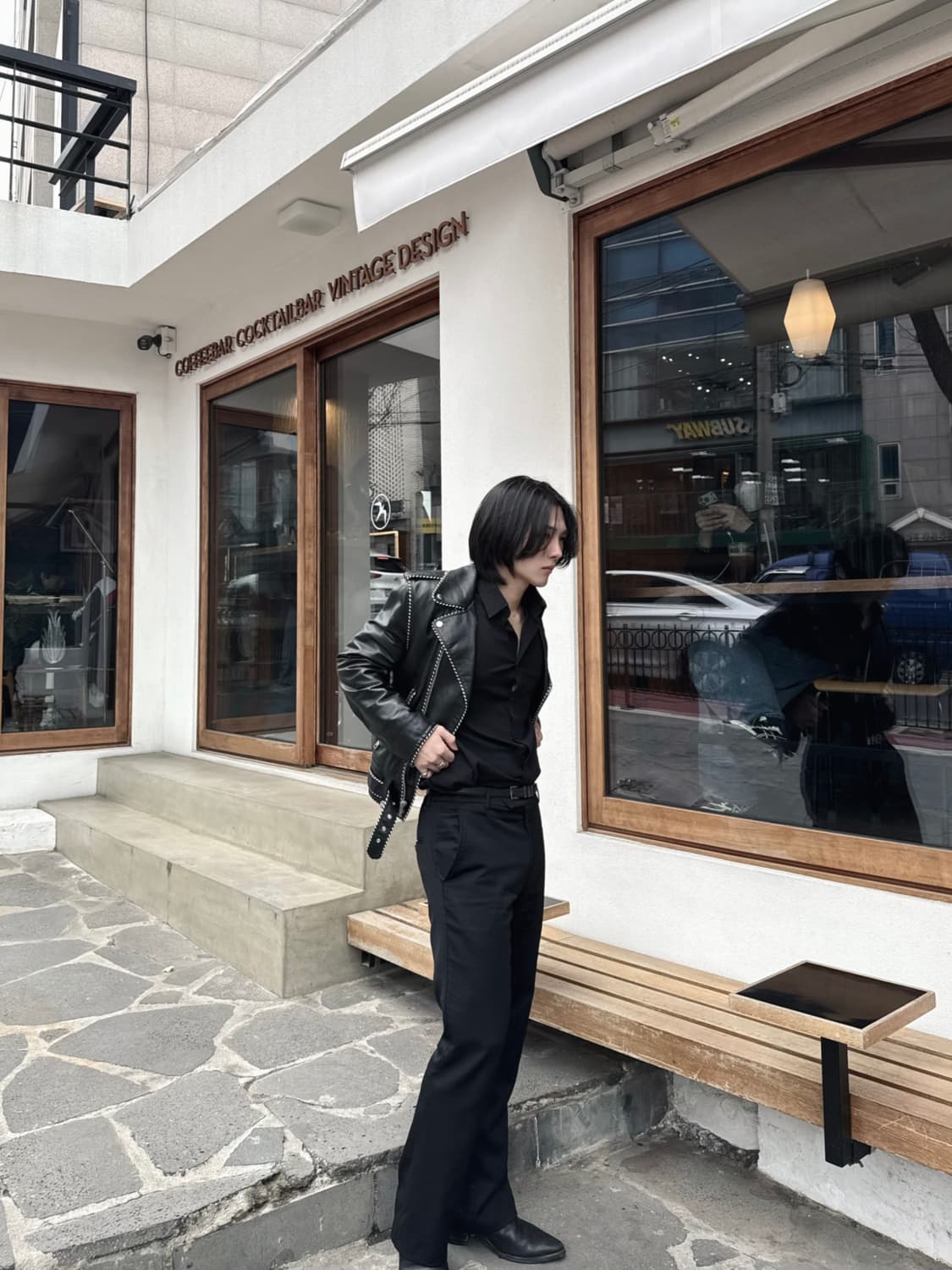 [46] 19fw 셀린느 파이핑 레더 자켓 상품이미지6