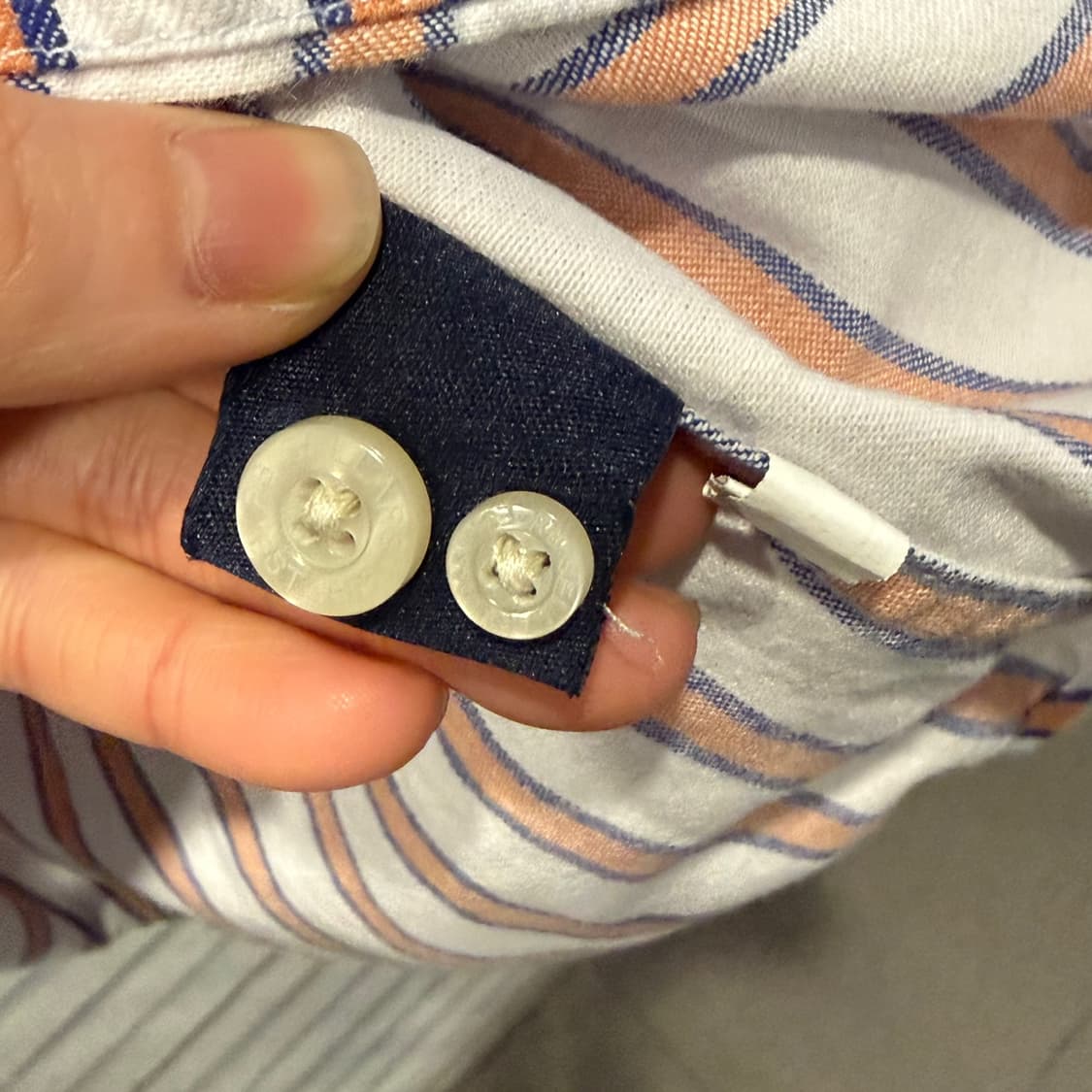 USA VINTAGE 하프플라켓 스트라이프 셔츠 투포켓 디테일 오렌지 상품이미지9