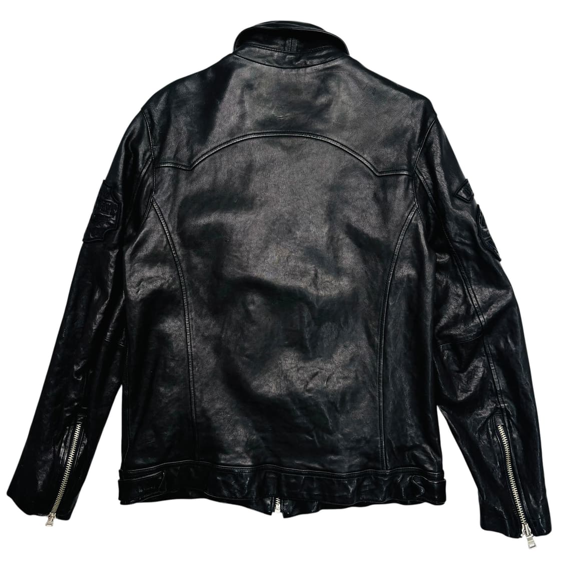 버커루 패치 로고 램스킨 레더 자켓 L 상품이미지4