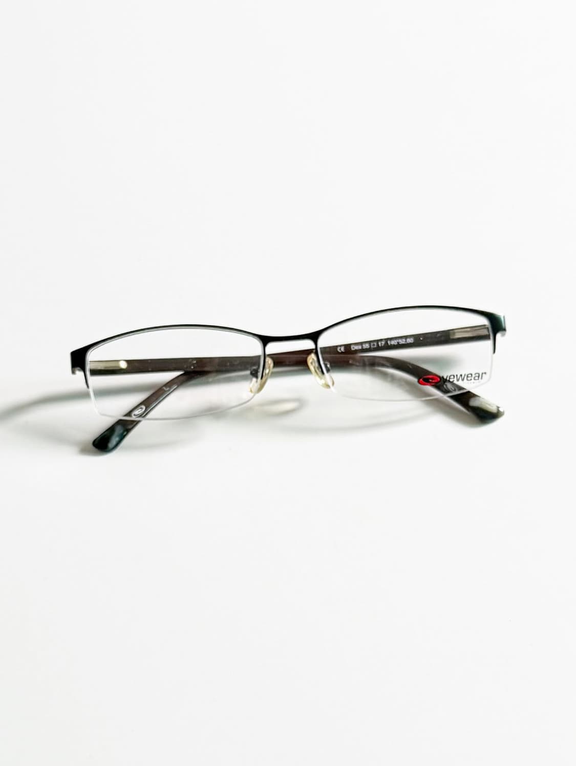 LIZZARD EYEWEAR 블랙 반무테 스퀘어 메탈 빈티지 안경 상품이미지1