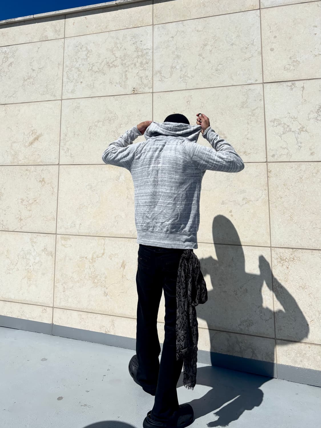 “Vintage” Grey Stripe Y2K Hood Zip Up 상품이미지8