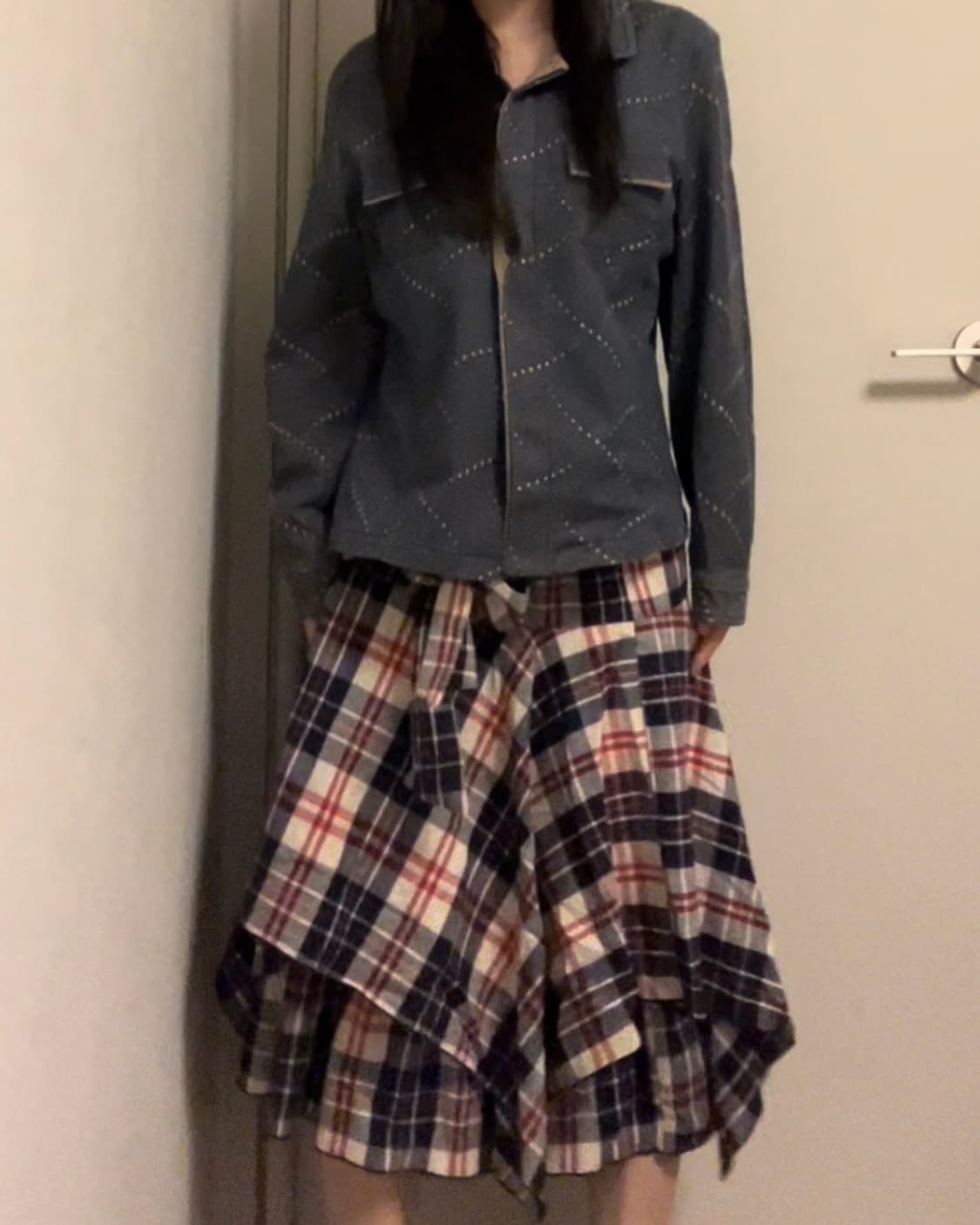 check ribbon midi skirt 상품이미지8