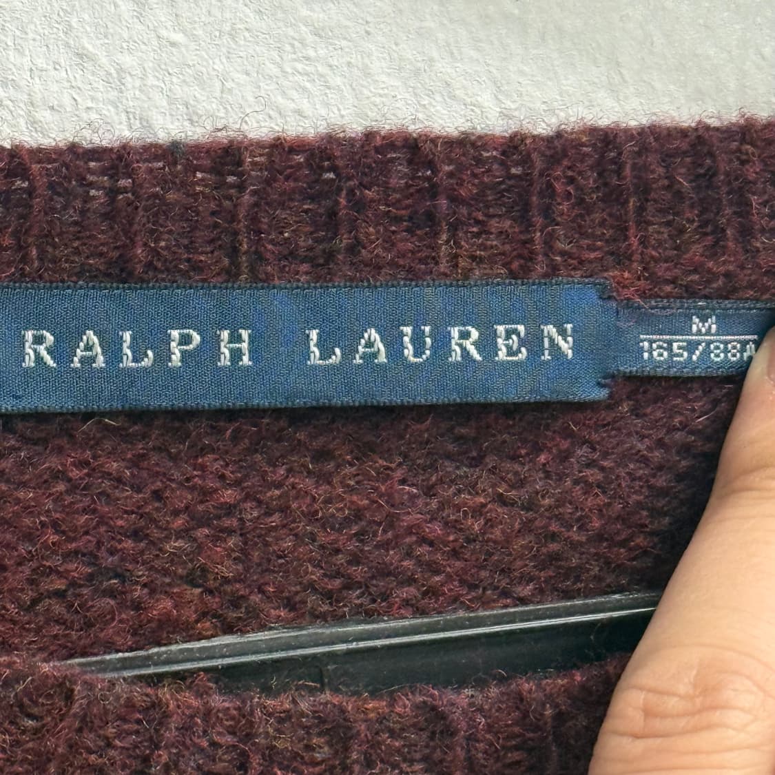 랄프로렌 브라운 램스울 니트 패치 스웨터 M 상품이미지2