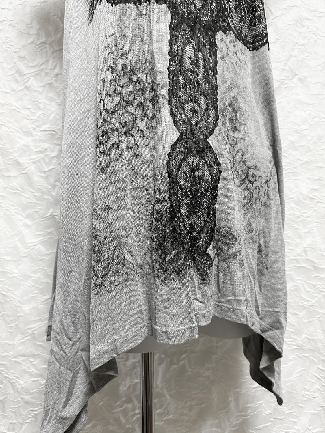 빈티지 vkei 펑크 스프레이 패턴 언발 롱 베스트 상품이미지7