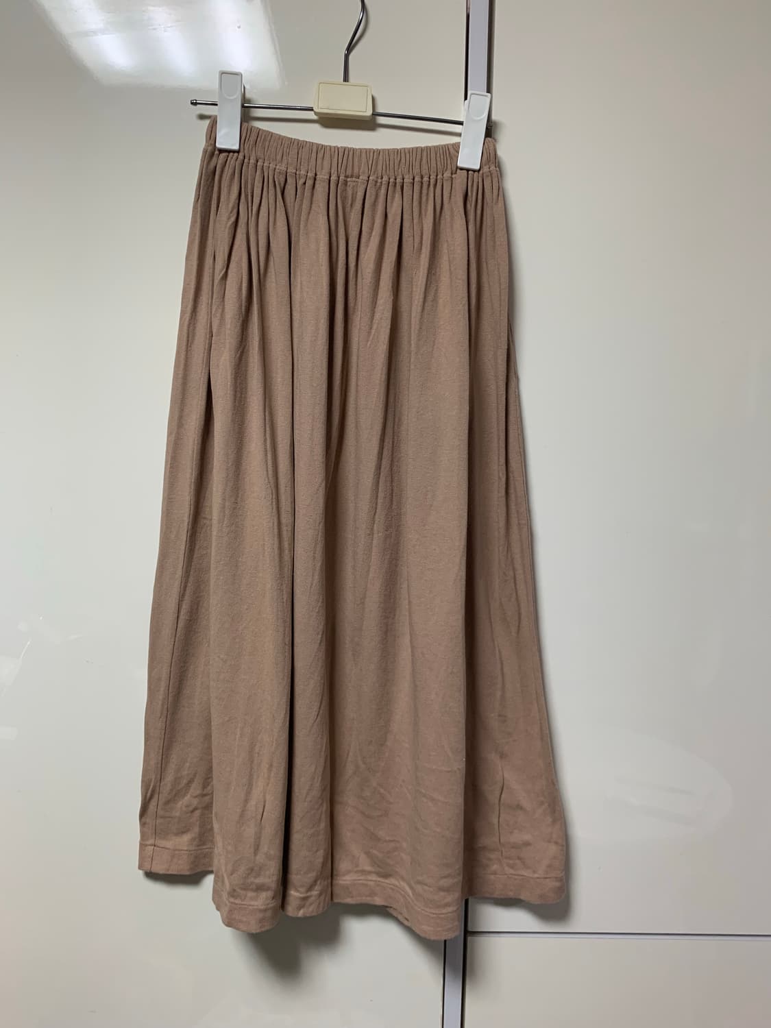 ZUCCA 주카 면 베이지 롱 스커트 상품이미지5